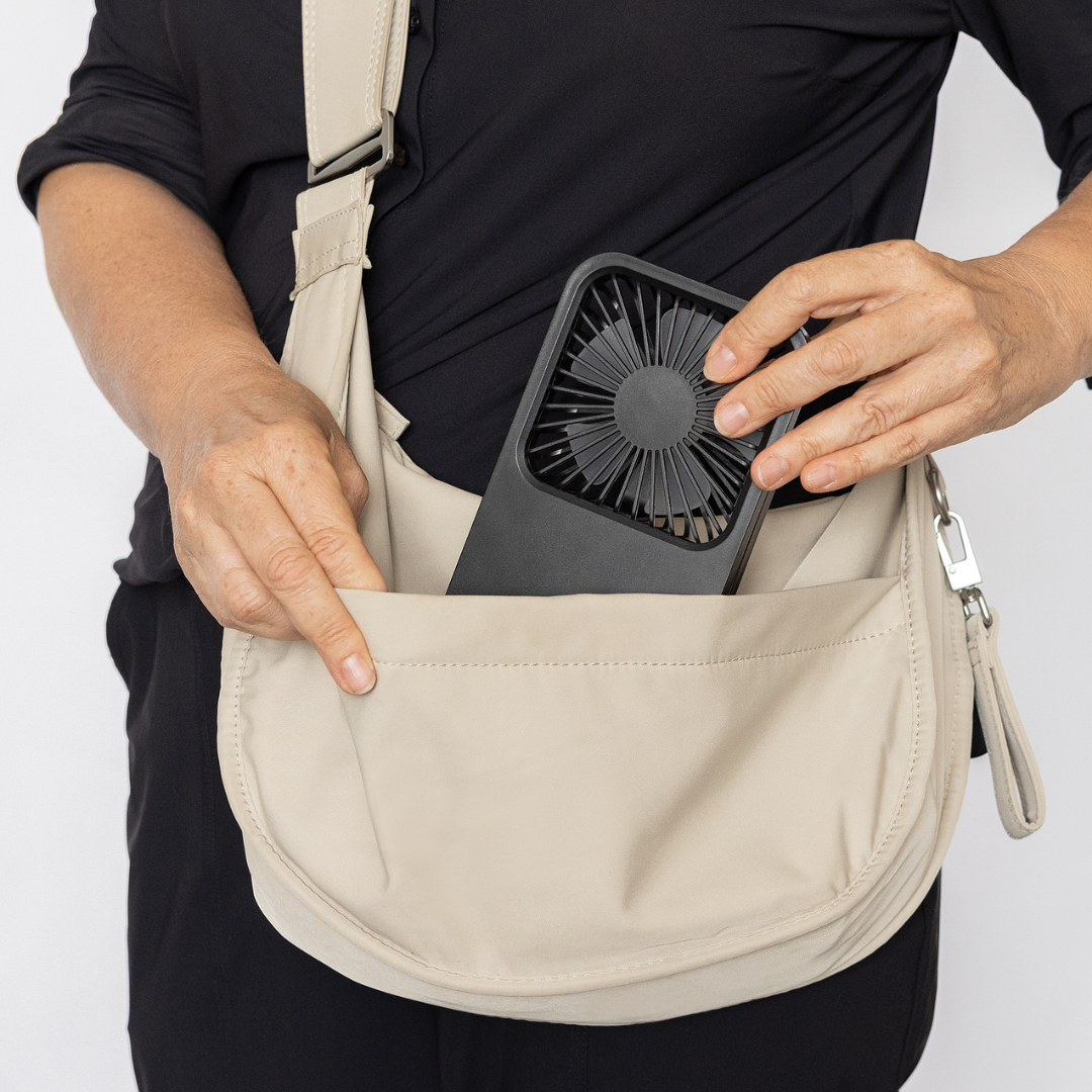 Aervina RCS recycled plastic re-chargeable desk fan